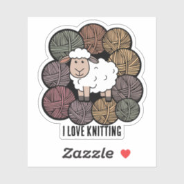 "Eu adoro tricotar" adesivo