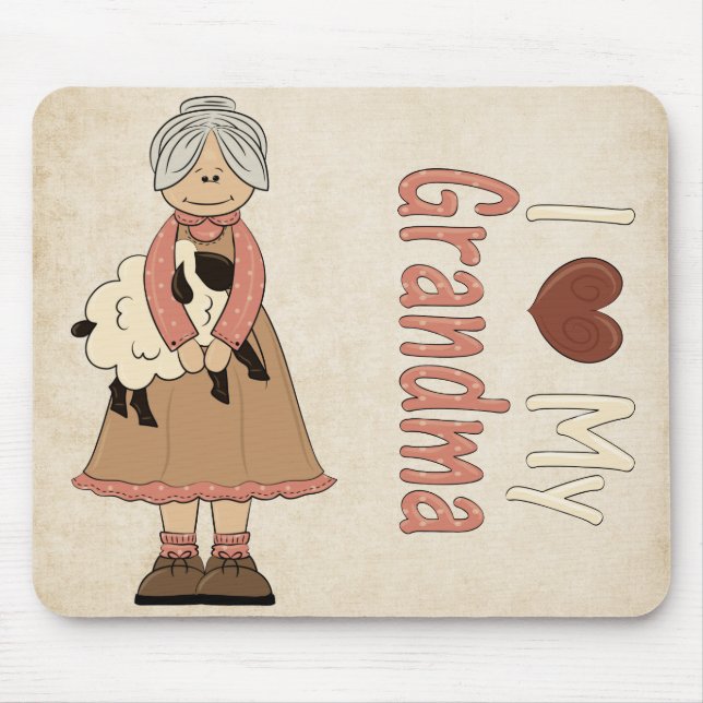 Eu Amo A Avó Mousepad (Frente)