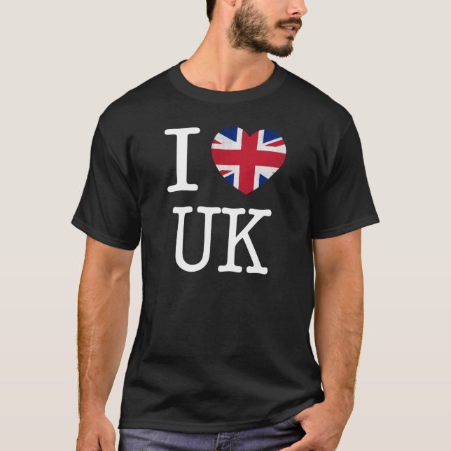 Eu amo a camisa BRITÂNICA (escura) (Frente)