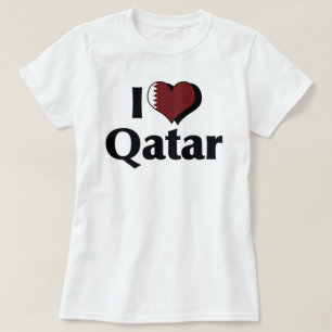 Eu amo a camisa da bandeira de Qatar