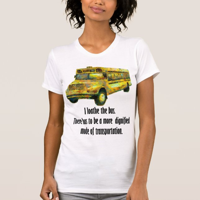 Eu amo a camisa das mulheres da Cinza de ônibus (Frente)