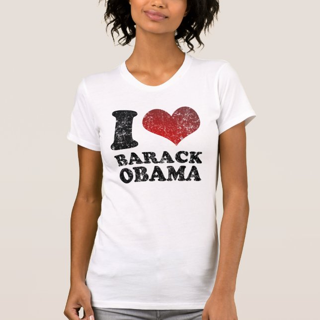 Eu amo a camisa de Barack Obama t (Frente)
