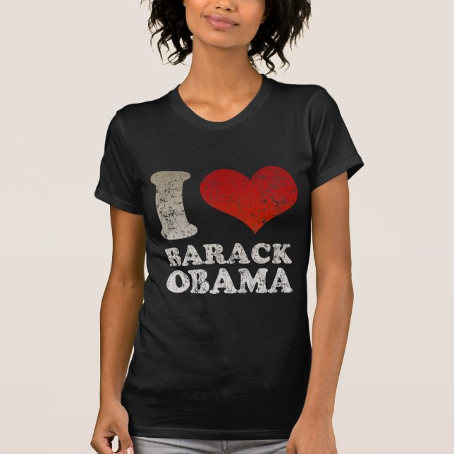 Eu amo a camisa de Barack Obama t (Frente)