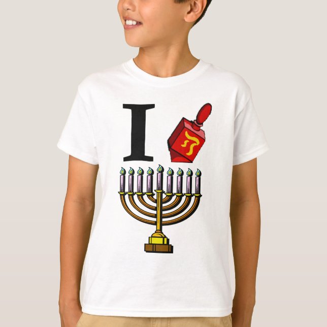 Eu amo a camisa de Chanukah (Frente)