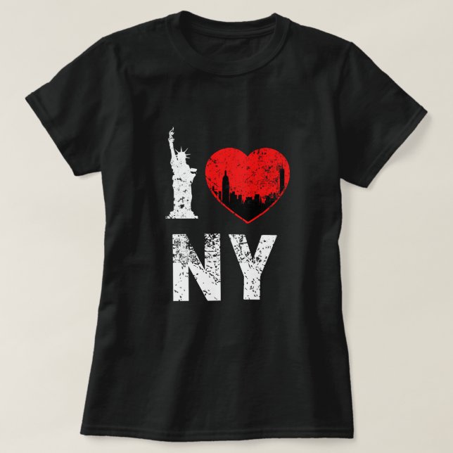 Eu amo a camisa de NY, a camisa das mulheres, Nova (Frente do Design)