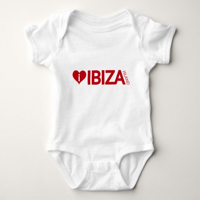 eu amo a camisa do bebê da ilha de Ibiza (Frente)