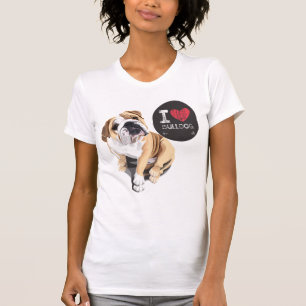Eu amo a camisa do buldogue