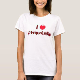 Eu amo a camisa do chocolate T