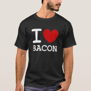 eu amo a camisa do design t do bacon com coração