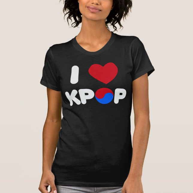 Eu amo a camisa do kpop (escura) (Frente)
