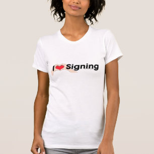 Eu amo a camisa do linguagem gestual