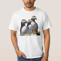 Eu amo a camisa do papagaio-do-mar dos pássaros