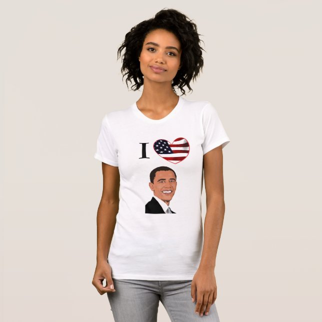 Eu amo a camisa do presidente Barack Obama (Frente Completa)