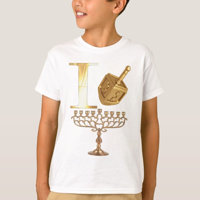 Eu amo a camisa dos miúdos de Chanukah (Frente)