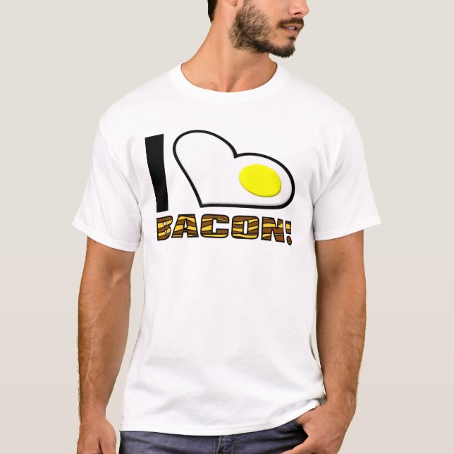 Eu amo a camisa engraçada do bacon (Frente)