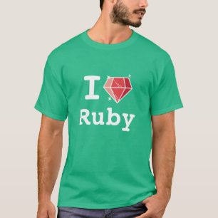 Eu amo a camisa feliz do codificador do rubi