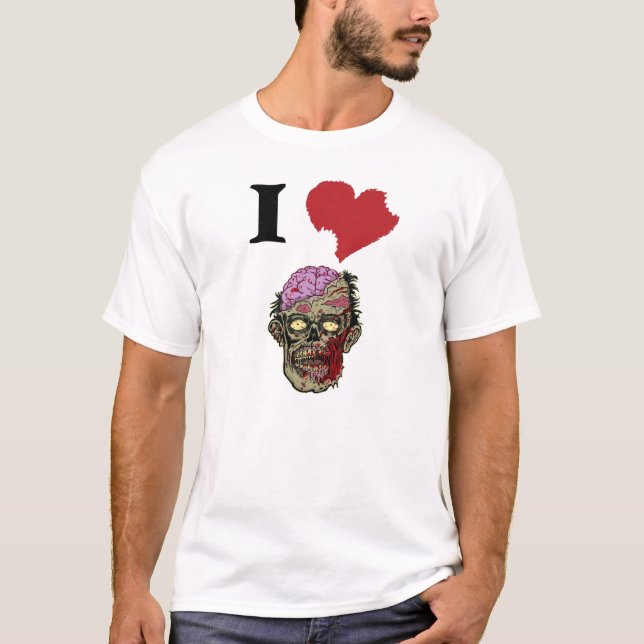 EU AMO A CAMISA GRÁFICA DOS ZOMBIS T (Frente)