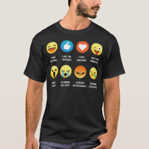 Eu amo a camiseta do Emoticon de Emoji das