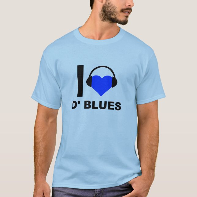 Eu Amo a Camiseta Engraçada do D'Blues (Frente)