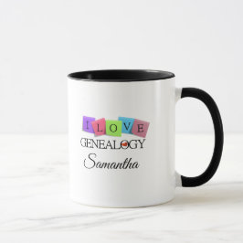 Eu amo a caneca da árvore genealógica da árvore