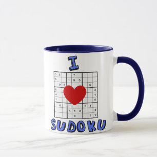 Eu amo a caneca de café do quebra-cabeça de Sudo
