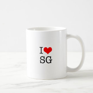 EU AMO a caneca de café do SG