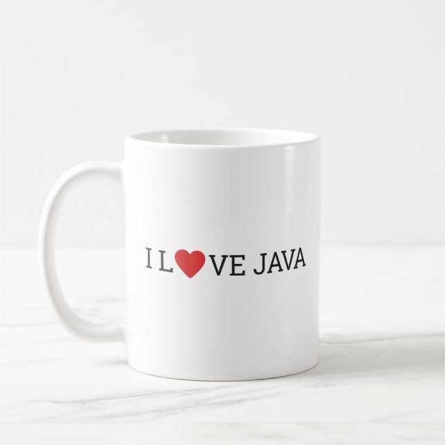 Eu amo a caneca de Java (Esquerda)