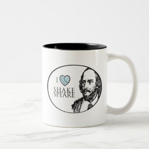 Eu amo a caneca de Shakespeare