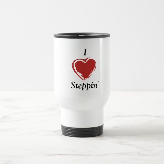 Eu amo a caneca de viagem de Steppin (Centro)