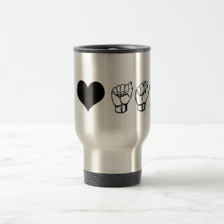 Eu amo a caneca de viagem do ASL