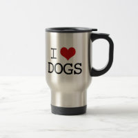 Eu amo a caneca de viagem dos cães