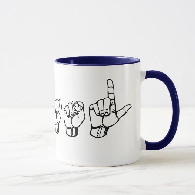 Eu amo a caneca do ASL (Direita)