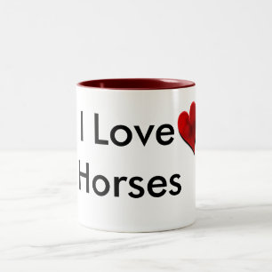 Eu amo a caneca dos cavalos