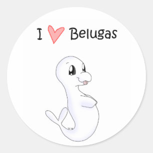 Eu amo a etiqueta das belugas