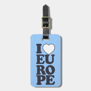 EU AMO A etiqueta de bagagem personalizada da EURO