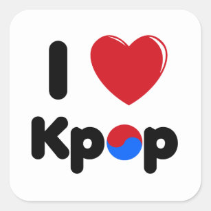 Eu amo a etiqueta quadrada do kpop