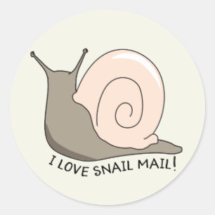 Eu amo a etiqueta redonda bonito do snail mail