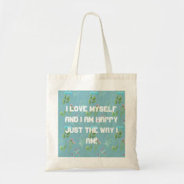 Eu amo a mim mesmo bolsa tote