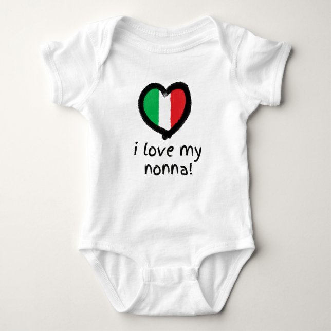 Eu Amo A Minha Camisa De Bebê Não Italiana (Frente)