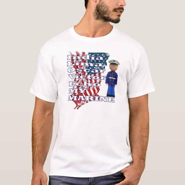 EU AMO A MINHA CAMISA MARINHA T-SHIRT (Frente)