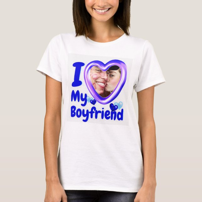 Eu Amo A Minha Camiseta Personalizada De Namorada (Frente)