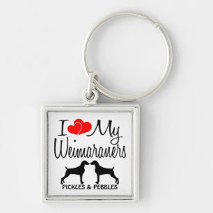 Eu Amo A Minha Chaveiro Personalizada De Dois Weim