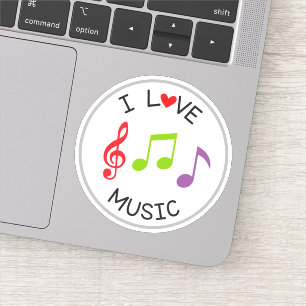 Eu Amo Adesivo Cortado Escola de Música
