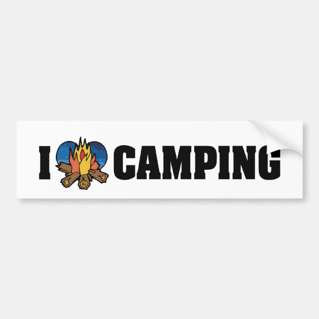Eu Amo Adesivo de Para-choque de Acampamento (Frente)