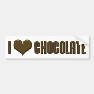 Eu Amo Adesivo de Para-choque de Chocolate