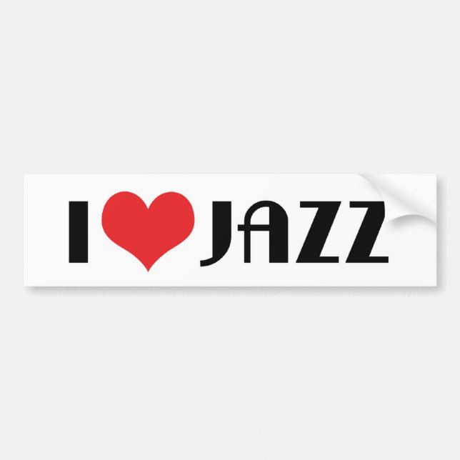 Eu Amo Adesivo de Para-choque de Jazz (Frente)