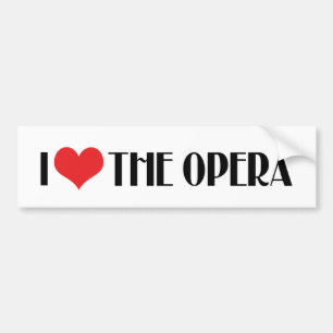 Eu Amo Adesivo de Para-choque de Ópera