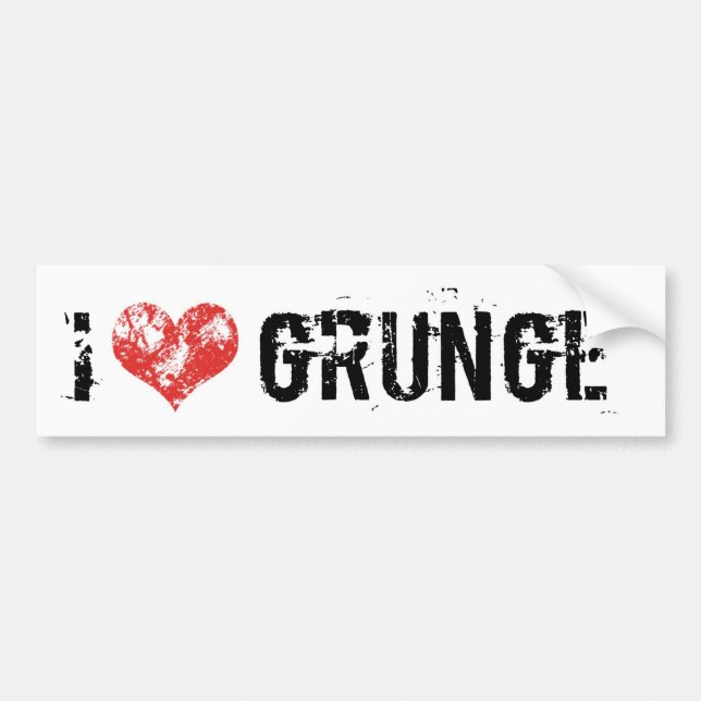 Eu Amo Adesivo de Para-choque Grunge (Frente)