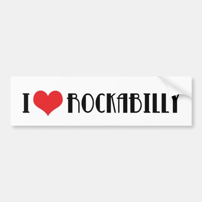 Eu Amo Adesivo de Para-choque Rockabilly (Frente)