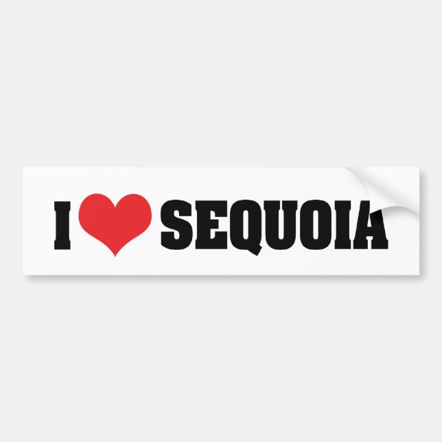 Eu Amo Adesivo de Para-choque Sequoia (Frente)